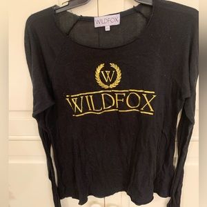 Wildfox semi sheer long sleeve top